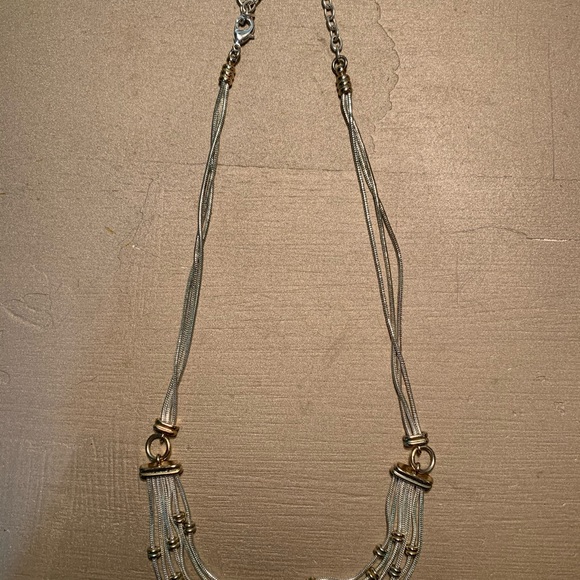 Silver and Gold Beaded Necklace - Picture 2 of 2